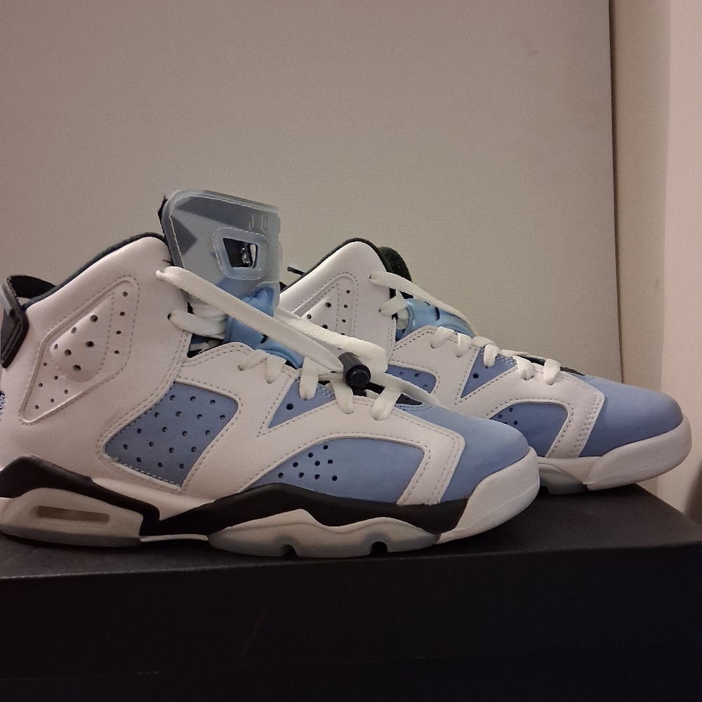 Carolina Blue and White Jordans